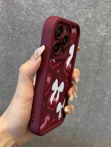1个时尚酒红色底大樱桃图案软TPU防震防摔全包手机壳，兼容 17/17 Air/17 Pro/17 Pro Max/16/16 Plus/16 Pro/16 Pro Max/15/14 Plus/13/12/11和S25/S25 Plus/S25 Ultra/S24/S23/S22/S21/A55/A15/A56/A52系列，国际版，非国内版 - 酒紅色 - 查看 2