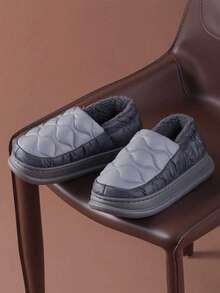 Thick Sole Indoor Slippers For Men, New Autumn/Winter Styles, Warm House Slippers Can Be Worn Outdoors - Grey - View 1