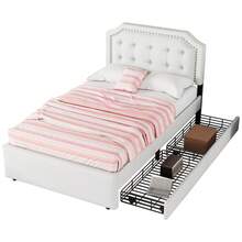 Beds - Light Beige + MDF + 90cm*200cm - View 5