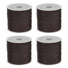 4 Rolls 50m/1968inch Silky Satin Cord Nylon String 0.8 Mm Chinese Knotting Cord, Nylon Beading Thread For Bracelets, Necklaces, Wind Chime, Macrame Crafts, Drawstring Bags, Multicolor Beading String(Random P)