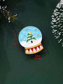 1 件锌合金彩色珐琅圣诞元素形状胸针，适合作为圣诞派对上女士的服装或围巾配饰 - 均碼 - 查看 12