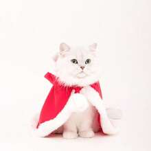 Cute Dogs Cats Christmas Costume Hat Halloween Cloak Cat Small Dog Clothes New Year Funny Set Pet Accessories - Red - View 5
