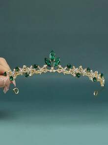 1pc Women's Fashion Princess Crown Rhinestone Headband, Sweet Birthday Hair Accessory, Coronas, Tiara, Headpiece, Hair Garland, Bridesmaids Gifts, Wedding Items, Looks Of Party