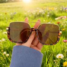 1 par de gafas de moda con marco grande y retro para mujeres, versátiles para uso diario