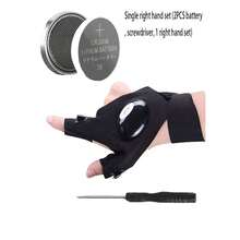 LED Illuminated Fishing Gloves For Emergency Repair, Night Fishing Lighting Gloves, Finger Lights Gloves