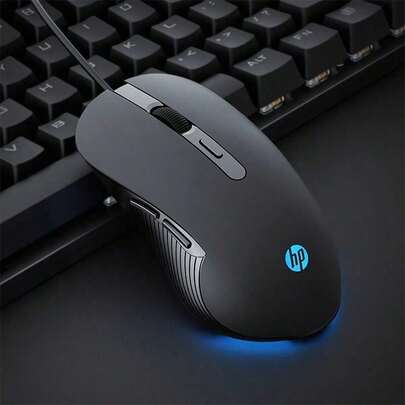 HP Chuột chơi game có dây M280 với đèn RGB tùy chỉnh, theo dõi quang học có độ chính xác cao, tay cầm chống trượt, USB cắm và chạy, thiết bị ngoại vi chơi game đa năng (màu đen, âm thanh)