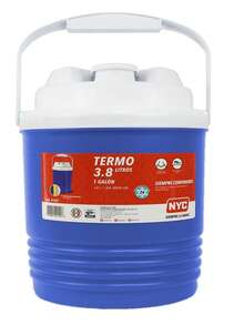 termo azul portátil de plástico 1 galón para frio y calor, con capacidad para15 vasos tapa de rosca - Azul - Ver 2
