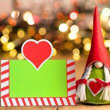 20PCS Christmas Party Decoration Seat Cards, Christmas Hats, Christmas Trees, Christmas Wreaths, Christmas Hearts, Christmas Elf Theme Elements, Party Decorations Can Be Folded As Cards, Suitable For Christmas Party Desktop Decorations