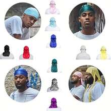 12条装男女通用头巾 - 丝滑缎面头巾，长尾宽带设计 - 透气波浪帽，可打造360度波浪发型，保护头发，适合睡眠 - 12种颜色（黑色、白色、红色、蓝色等），美发工具，美发用品，旅行必备，旅行，理发师，发型师，理发师配件，情人节，美发用品，发型师，理发店，沙龙，度假必备，美发产品，理发店，情人节礼物，男士旅行必备，发型师工具 - 彩色 - 查看 8