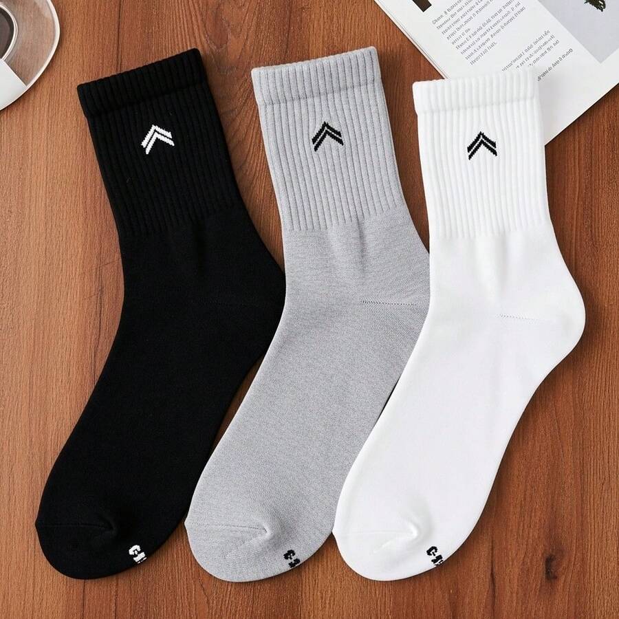 QLC SPORT Kit 3 Pairs Of Up Urban Casual Cotton Terry Socks, Unisex, Mid-Calf - Multicolor - View 1
