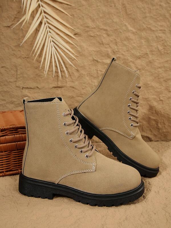 Botas esportivas femininas confortáveis de alta qualidade com cadarço