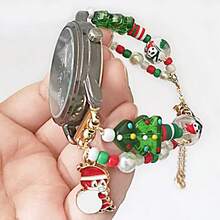 1pc Christmas Element Watch Band, Fits 20mm/22mm Watch Faces For Samsung Galaxy Watch, Garmin, Amazfit Etc., Adjustable Length Christmas Watch Decoration Fashion Accessory (Band Only)