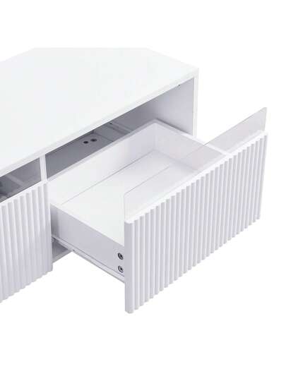 Sairedel TV Cabinet Wit 178cm, Minimalist Cabinet, Furniture Drawers, Acrylic, Moderne Media Board Storage Space, Living Room view 8