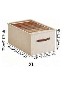 1pc Tianshan Cotton And Hemp Foldable Cotton And Hemp Storage Box Cover - Multi Functional Organizing Box Suitable For Clothing Toys And Other Items Essential For The Home Essential For Moving House Essential For Rented Accommodation Essential For Going Back To School Essential For Student Accommodation - Beige - View 11