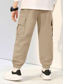 1pc Boys' Fashionable Casual Multi-Pocket Cargo Pants, Versatile For Commuting And Daily Wear