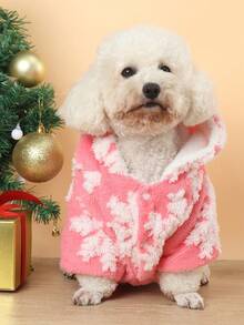 1pc Polyester Thermal Lined Hooded Sweatshirt, Warm And Washable, Suitable For Small To Medium Pets, Ideal For Autumn/Winter Indoor Or Outdoor Wear (Size Runs Small, Recommend Ordering 1-2 Sizes Up)