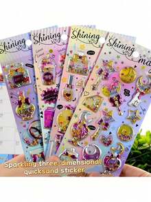 1/4pcs Cute 3D Stickers, Diamond Bubble Stickers, Handmade Sticker Art, Luggage Decor, Kids Craft Toy, Girls Gift, Random Color/Style