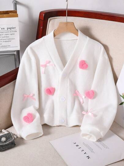 这款时尚、休闲、可爱、舒适、柔软、简约、保暖、多功能且优雅的宽松针织开衫毛衣上衣，适合年轻女孩在家、日常外出、上学、度假、情人节、娱乐、冬季聚会以及秋冬季穿着。