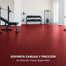 VINILMAX Piso Antiderrapante Resistente de 160 cm de Ancho x 100 cm de Largo | Antideslizante, Textura Rugosa, Soporte Non Woven, Fácil de Instalar | Ideal para Pasillos, Escaleras, Bodegas, Coches, Gimnasios, Talleres - Rojo - Ver 8