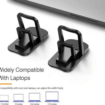 2 st laptopställ, bärbar laptopställ i aluminiumlegering, upphöjd stationär dyna, osynligt mini-tangentbordsstöd, hopfällbar bas