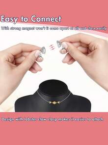 磁性可转换扣 - 易于使用的龙虾扣磁铁，适用于珠宝制作、项链和手链链条延长、可调节扣合、强力抓握、DIY 珠宝维修和更换 - 彩色 - 查看 11