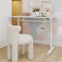 Kids Desks & Desk Sets - White + Metal & Wood+60*100 - View 1