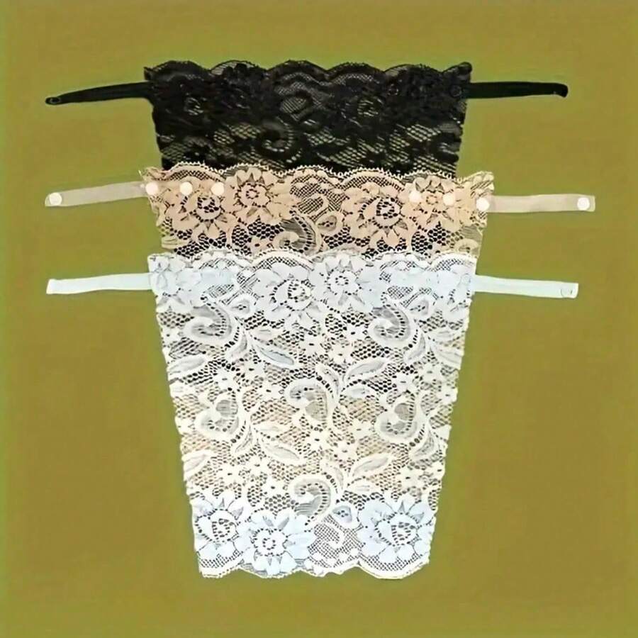 1pcs Elegant Floral Lace Bra Inserts - Light Leakage Prevention & Anti-Glare Shield Pads, 100% Polyester Comfortable Solid Color Lingerie Accessories For Women, 3 Colors (Beige/Black/White), Machine Washable Underwear