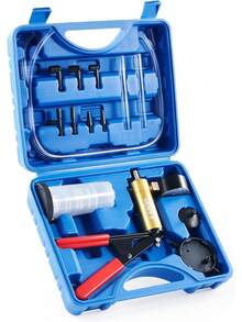 Kit Purga Frenos Bomba Vacío Manual Adaptadores Manómetro Guantes - Negro - Ver 10