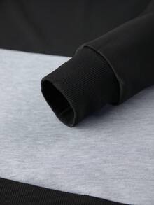 男士春秋季轻盈个性巴黎字母印花撞色连帽衫和裤子套装，时尚休闲男装，带口袋，抽绳腰带裤子，两件套，适合送给丈夫或男友 - 彩色 - 查看 6