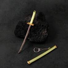 1pc Realistic Japanese Samurai Sword Keychain, Anime Sword Sheath Weapon Model Keyring, Unisex Backpack, Luggage, Car And Wallet Key Chain Decoration