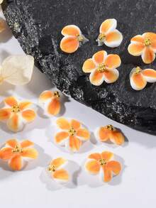 12Pcs 3D Handmade Flower Nail Charms, DIY Acrylic Nail Art Flower Petal Pendants, Carefully Carved With Acrylic Powder, Handcrafted Acrylic Powder Designs, Suitable For Women And Girls