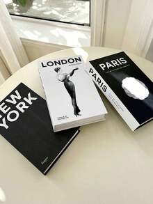 1 pieza/3 piezas Decoración de libros falsos plegables de moda, libros falsos de diseñador modernos, adecuados para el hogar, la sala de estar, el escritorio, la decoración de paredes, aplicables a varias escenas (habitación/sala de estar/mesa/gabinete de TV/pasillo/estantería/escritorio de oficina/gabinete/tienda/área de trabajo/unidad de exhibición), conjunto de decoración de escritorio de oficina de lujo con libros falsos, caja de almacenamiento de libros falsos de diseñador con estilo