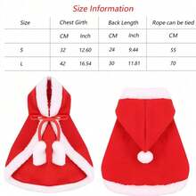 Cute Dogs Cats Christmas Costume Hat Halloween Cloak Cat Small Dog Clothes New Year Funny Set Pet Accessories - Red - View 3
