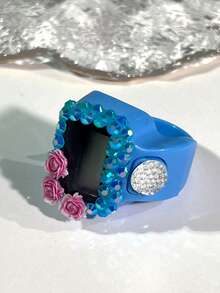 1pc Elegant Flower Ring Tally Counter, Mini Tasbih Ring Counter, Step Tracker, Suitable For Holiday Gatherings As Gift