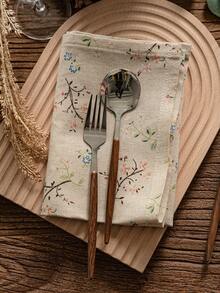 1/4/6pcs Vintage Floral Napkins, Suitable For Wedding, Party, Restaurant Decor, Christmas, Thanksgiving, Daily Use, Gatherings