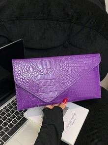 Small Envelope Bag, Unique Design Women Handbag , Purple - Purple - View 6