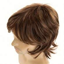 男士时尚卷发马鲛鱼假发 - 高品质合成纤维假发，设计独特，质地逼真，适合万圣节、圣诞派对、角色扮演和节日庆祝活动（父亲节、感恩节）