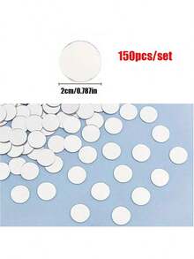 OUTANA 150片自粘式圆形玻璃镜，防潮亚克力马赛克墙贴，塑料镜片。适用于客厅、卧室、厨房、浴室、办公室，可DIY马赛克和迪斯科球镜墙面装饰，亦可用于墙面点缀和女孩房装饰。提供三种尺寸的装饰墙镜和工艺镜。 - 銀色 - 查看 15
