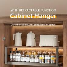 1 Metal Storage Rack Under The Cabinet, Partition Hanging Basket Storage Rack, Wardrobe Storage Hanging Cabinet Multi-Layer Cabinet Hanging Rack Organizer, Suspended Shelf Board, Can Store Seasoning Bottles, Dishes, Local Warehouse, Fast Arrival - 黑色 - 查看 3