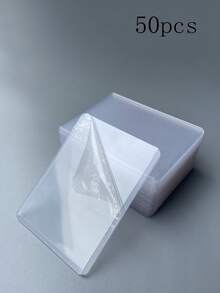 50 hojas/paquete, película de tarjeta CPP transparente de alta calidad de 3 pulgadas, cubierta protectora de tarjeta B8 reforzada