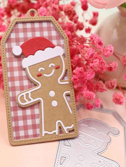 سكين معدني لقطع الزنجبيل بشكل رجل عيد الميلاد، قالب قطع لصنع بطاقات ورقية DIY، قالب من الصلب الكربوني لقطع ولصق الألواح الرقيقة، أدوات لصنع بطاقات تهنئة وديكور تقريع منزلي