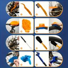 4/6/8pcs Bicycle Chain Cleaner Tool Kit Multi Function Drivetrain Scrubber Cycling Maintenance Gear Quick Cleaning Brush Set For Bike Chain Cassette Derailleur Home Workshop Upkeep - Multicolor - View 5