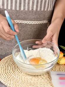 3pcs/2pcs/1pc Silicone Spatula Set, Multi-Purpose, Transparent, Suitable For Scraping Butter, Whipping Cream, Baking Cakes, Spreading Jam, Heat-Resistant Cream Scraper, Mixing Baking Tool, Kitchen Utensil, Apartment Essential