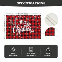1/4/6 buc Covorașe de Crăciun roșii din seria Haig, aparținând în principal Crăciunului, covorașe de ziua de Crăciun, potrivite pentru decorarea camerei de zi cu zi, bucătăriei și mesei de petrecere, antiderapante și rezistente la căldură, covorașe de Crăciun fericite, decorațiuni pentru masa de bucătărie interioară cu tematică fermă, petreceri de familie, potrivite pentru masa de bucătărie, covorașe lavabile pentru interior/exterior, care pot șterge covorașele de masă.
