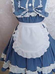 1件/2件女仆角色扮演围裙女仆角色扮演服装半围裙女服务员仆人服装女仆围裙可爱公主风格围裙日常围兜中国小厨师围裙 - 彩色 - 查看 6