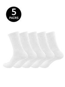 5 Pairs/10 Pairs/20 Pairs Black And White Thick Men's Winter Socks, Fashionable, Casual, Comfortable, Breathable, Odor Proof, Outdoor Sports, Running, Fitness, Compression Knee Socks, Business Leisure Vacation Black And White High Tube Socks Christmas, Thanksgiving, New Year Holiday Gifts (Thick)