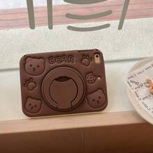 1个可爱小熊造型360°旋转平板电脑支架保护套,兼容iPad 7/8/9、iPad Air 5/4/3(第九代,10.2英寸)、iPad Pro 11英寸(2021/2022款),硅胶全包保护套 - 棕色 - 查看 8