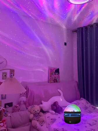 1pc Romantic Projection Lamp, Sky Searchlight, Lighting Up Room, Sparkling Glow, USB Powered, Suitable For Bedroom, Holiday, Wedding, Flowers, Birthday, Romantic House Decor, Best Gift For Friends