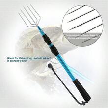 Barra telescópica para pesca gancho acero inoxidable mango aluminio mar - Longitud de expansión de 55 pulgadas y combo de horquilla - Ver 8