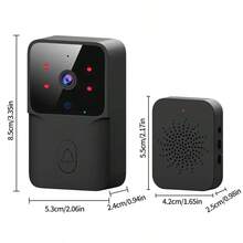 Wireless Outdoor Doorbell Camera 2pcs Set, Wireless Doorbell With Camera Connection Function, Smart Doorbell With Indoor Receiver, Two-Way Audio, Real-Time Alarm, Night Video Doorbell, Suitable For Home, Office, Hotel, Only Supports 2.4G WiFi - màu đen - Xem 6